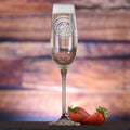 Monogrammed, Engraved Crystal Champagne Glass