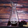 Monogrammed, Engraved Slant Wine Carafe Decanter