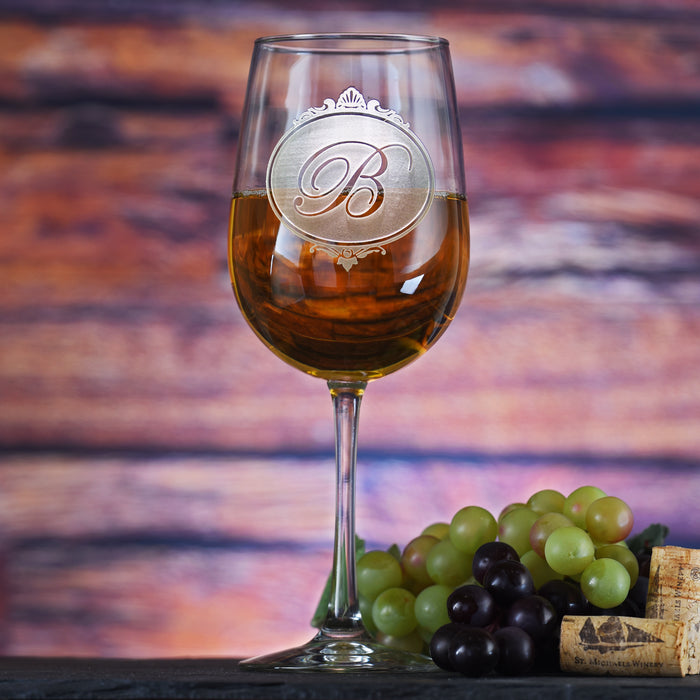 Monogrammed Engraved Wine Glass M14
