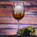 Monogrammed Engraved Wine Glass M14
