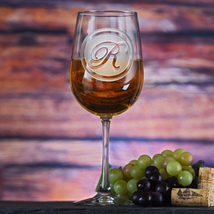 Monogrammed, Engraved Wine Glass