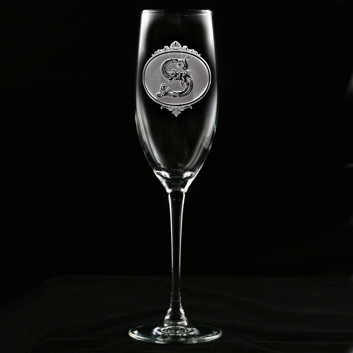 Monogrammed Engraved Champagne Glasses Flutes