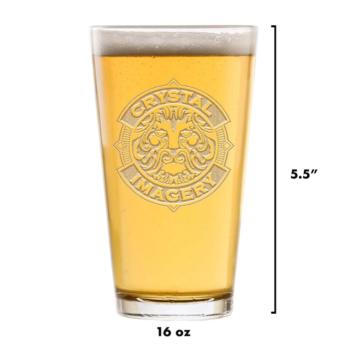 Monogrammed, Personalized Pub Glass M21