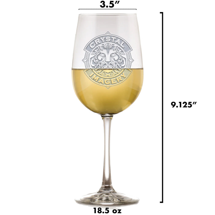 Monogrammed, Personalized Wine Glass M22