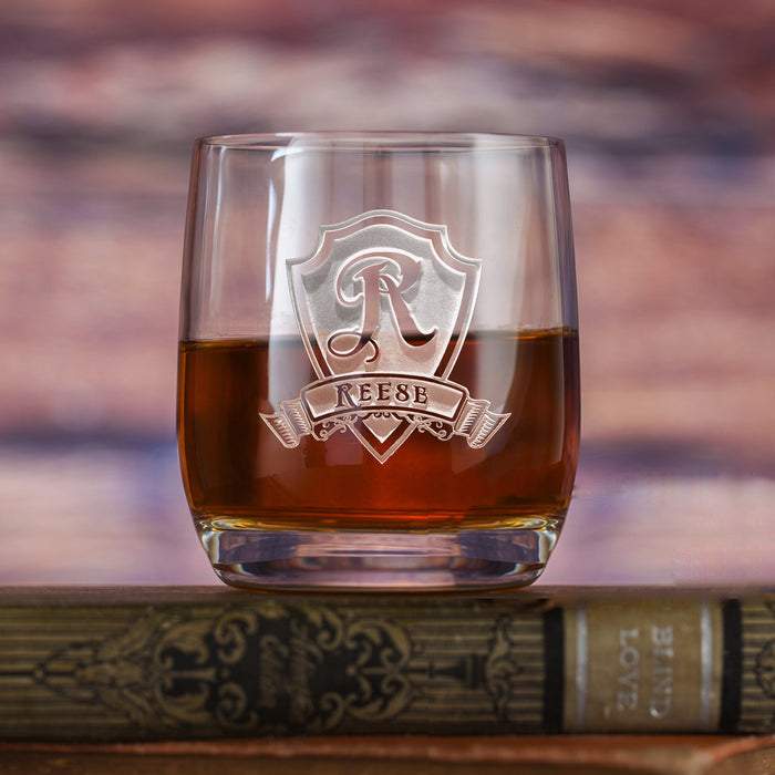 Monogrammed Stolzle Weinland Crystal Rocks Glass