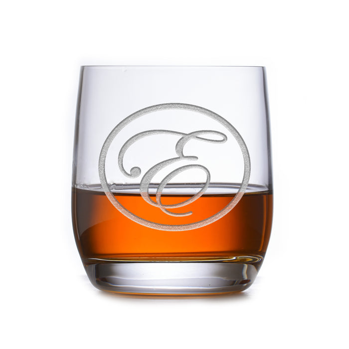 Monogrammed Stolzle Weinland Crystal Rocks Whiskey Glass