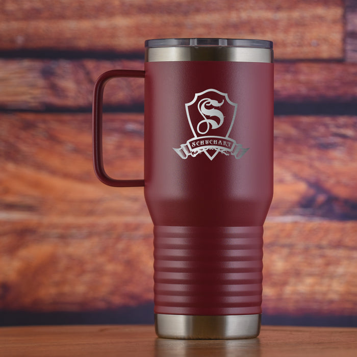Monogrammed Travel Tumbler With Handle