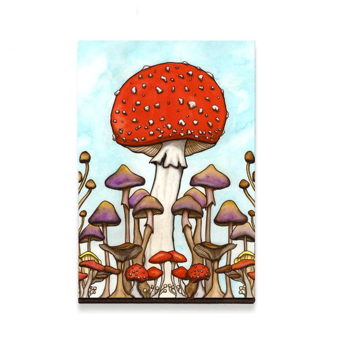 PinkPolish Design Magnets "Mushroom Fields" Wood Refrigerator Magnet