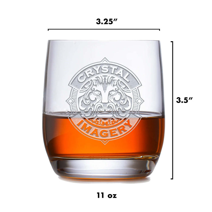 My Logo, Stolzle Weinland Crystal, Engraved Whiskey, Rocks Glass