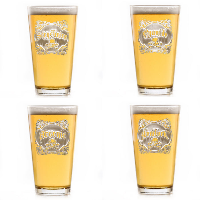 Name Your Poison Pint Glass Set for Beer Lovers