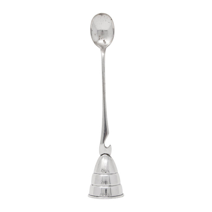 Vintage Napier Silver Plate Jigger Bar Spoon Opener Front | The Hour