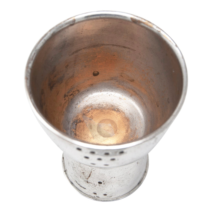 Vintage Napier Silver Plate Dotted Rounded Double Jigger Large End Interior | The Hour Shop