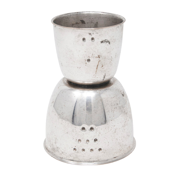 Vintage Napier Silver Plate Dotted Rounded Double Jigger Small End | The Hour Shop