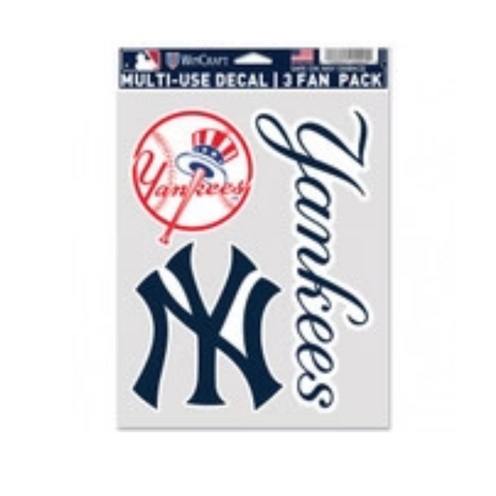 New York Yankees Decal Multi Use Fan 3 Pack