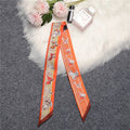 Nina Orange Twilly Skinny Scarf