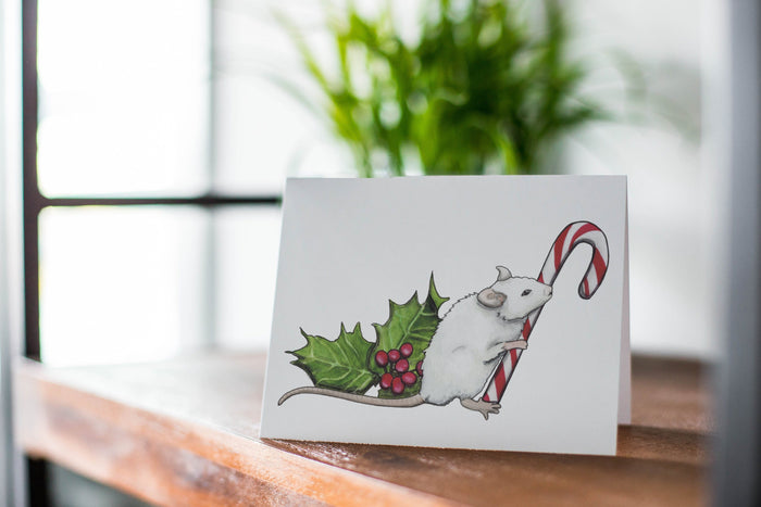 PinkPolish Design Note Cards "Not Even a Mouse" Handmade Notecard