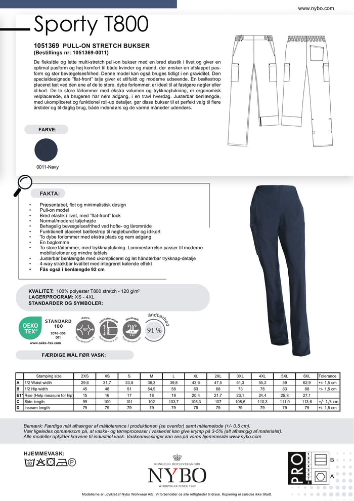 Nybo Navy Unisex Sporty T800 Byxor, Pull-on