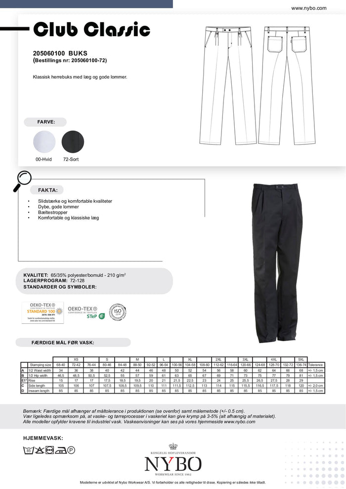 Nybo Svarta herrbyxor Club-Classic, klassiska med pressveck