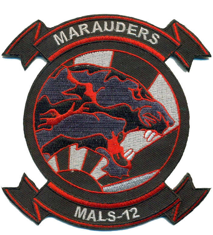 Officially Licensed USMC MALS-12 Marauders Black Patch