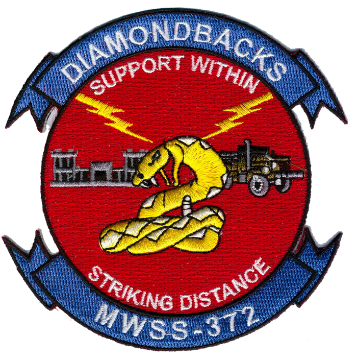 Officially Licensed USMC MWSS-372 Diamondbacks Patches
