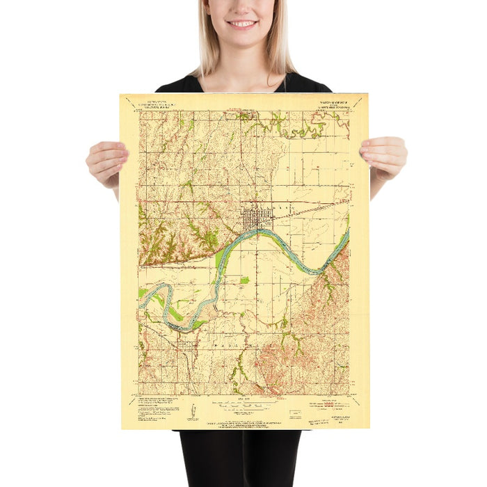 Old Map of Wamego, Kansas by USGS, 1953 – Kansas River & Wabaunsee