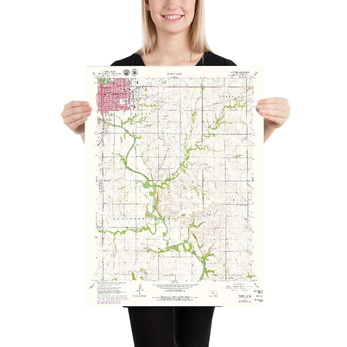 Old Map of Winfield, Kansas by USGS, 1965 – Arkansas River & Cowley County