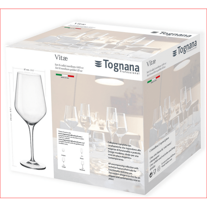 The German Outlet, Tognana, Pack of 6 goblets-Medium