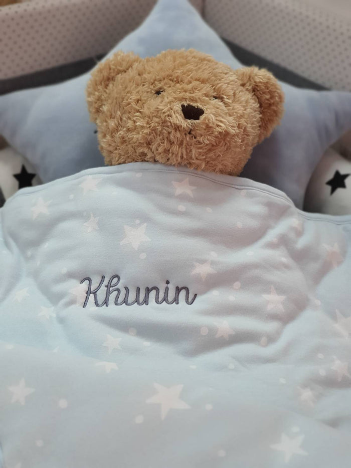 Personalized Baby Blue Gift Basket