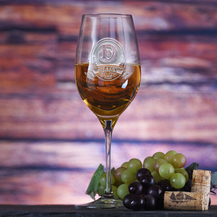 Personalized Crystal White Wine Glass Engraved