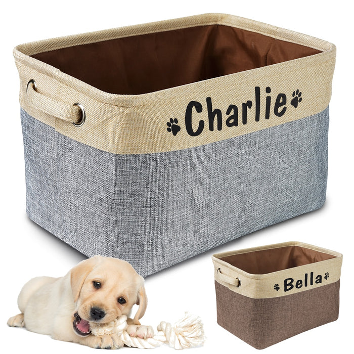 Personalized Dog Toy Basket - Dogs and Horses