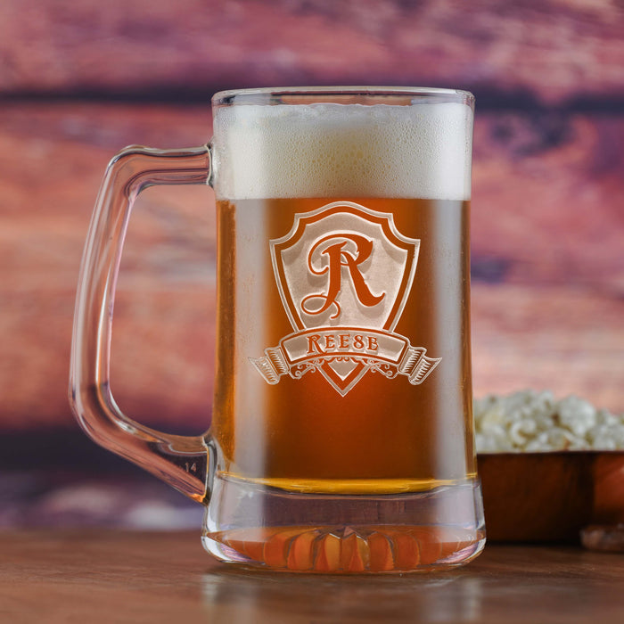 Personalized Shield Beer Mug