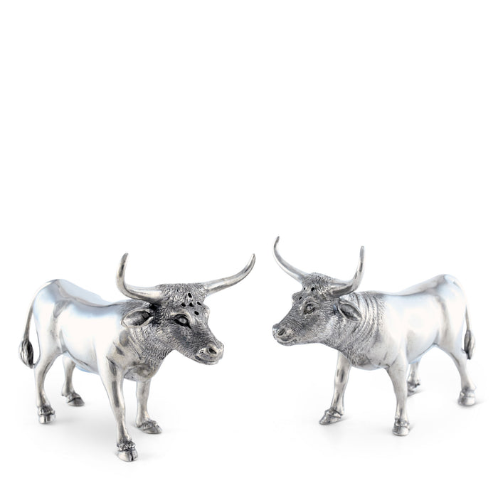 Vagabond House Pewter Steers Salt & Pepper Set Product Image
