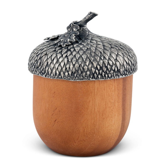 Vagabond House Pewter Top Wood Acorn Box Product Image
