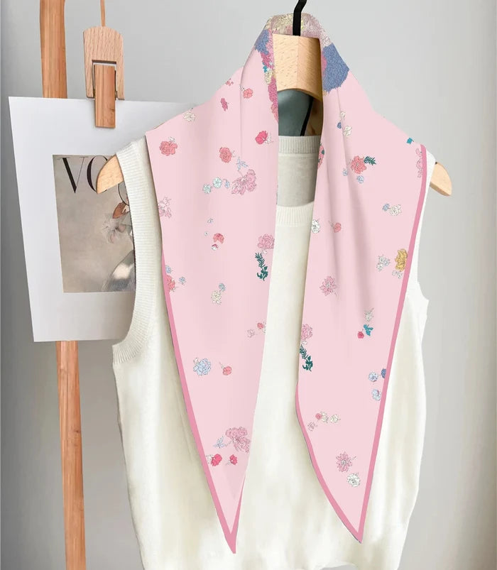 Pia Pink Silk Diamond Scarf
