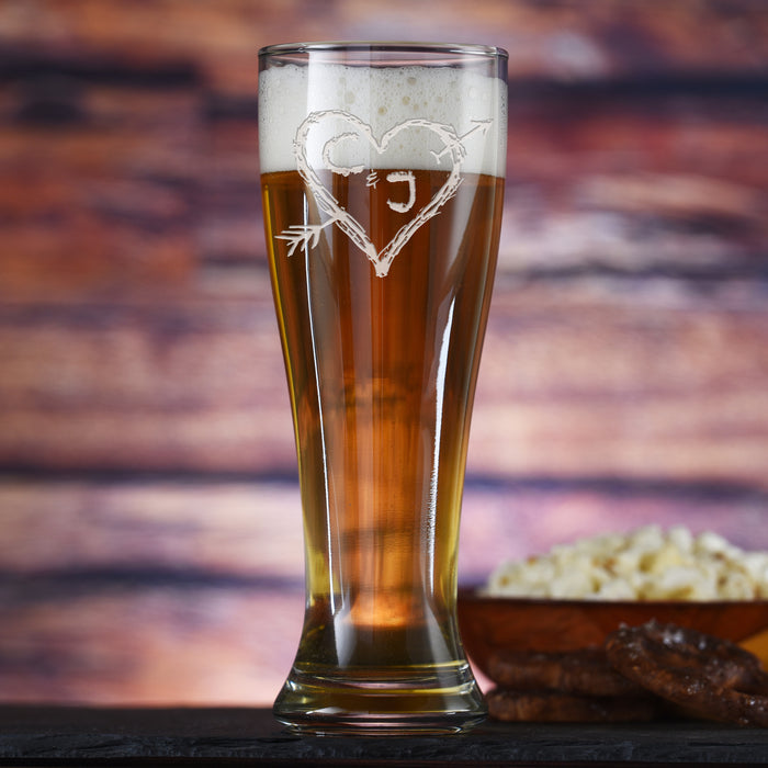 Pilsner Beer Glass - Heart & Arrow