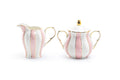 Grace Teaware Pink and White Scallop Fine Porcelain Sugar & Creamer Set