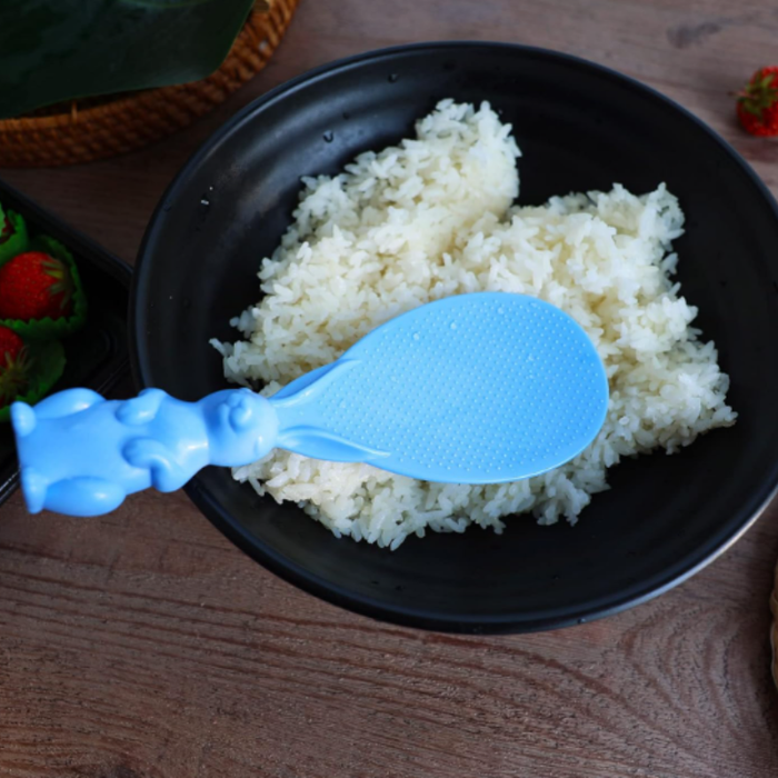 Plastic Rice Serving Scoop – Rabbit Handle Non-Stick Rice Shovel for Kitchen (Random Color-Pack of 1)