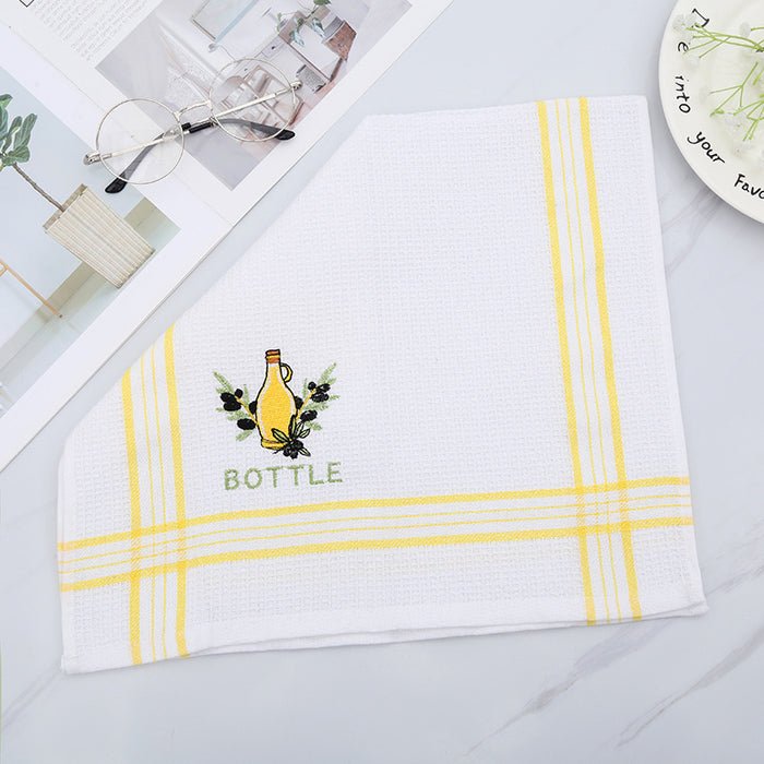 Polyester Cotton Embroidery Dishwashing & Cleaning Towel – Multipurpose Dusting Cloth (Random Piece-Pack of 1)