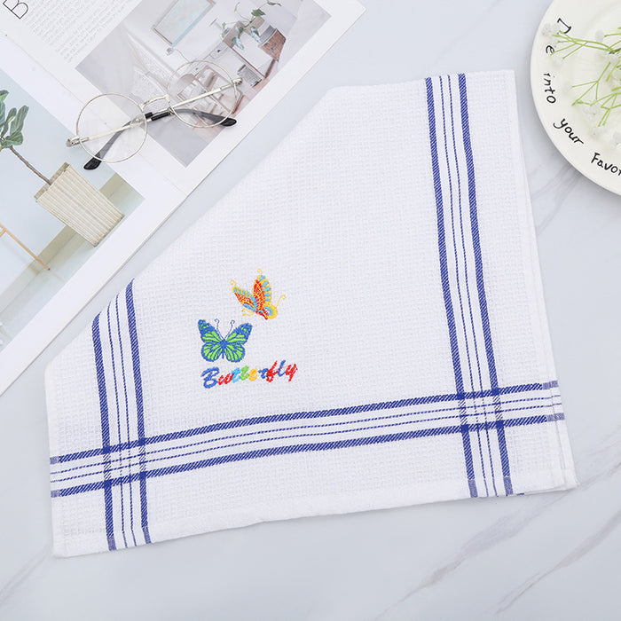 Polyester Cotton Embroidery Dishwashing & Cleaning Towel – Multipurpose Dusting Cloth (Random Piece-Pack of 1)