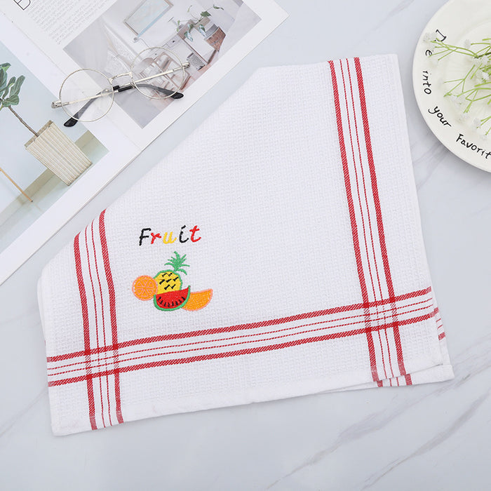 Polyester Cotton Embroidery Dishwashing & Cleaning Towel – Multipurpose Dusting Cloth (Random Piece-Pack of 1)