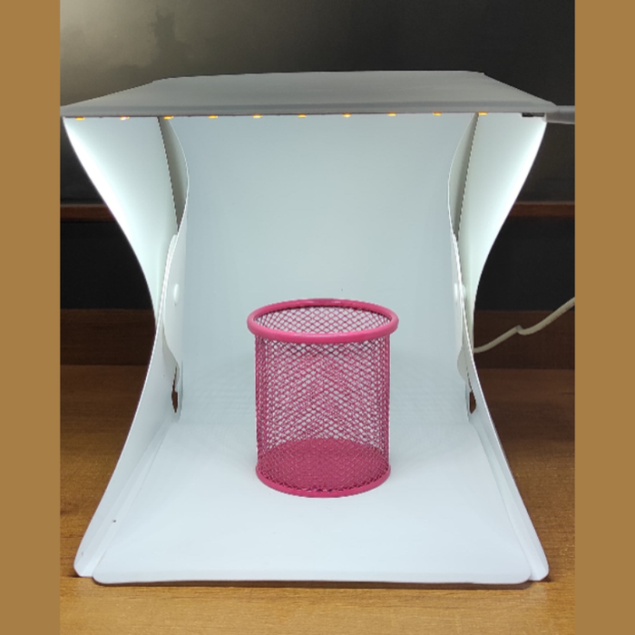 Portable 20cm LED Photo Studio Light Box – Mini Photography Tent with 2 Backdrops