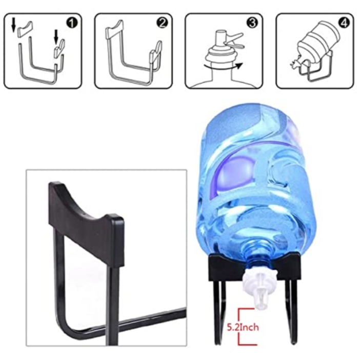 Portable Metal Water Jug Stand with Nozzle – Heavy-Duty Bottle Holder for Easy Water Dispensing at Home, Office & Outdoor Use