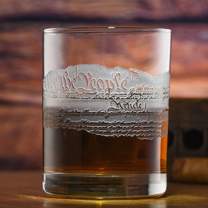 Preamble to the Constitution Rocks Glass (Set of 2)