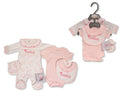 Premature Baby Girls 4 pcs Set with Smocking and Bows - Cuddles (PK6) (3-8lbs) PB-20-596P