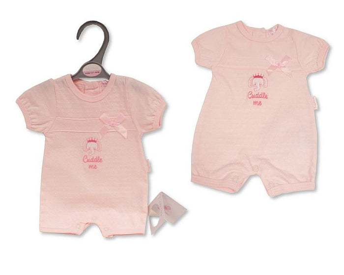 Premature Baby Girls Romper with Bow - Cuddle Me (3-5 to 5-8Lbs) (PK6) Pb-20-638