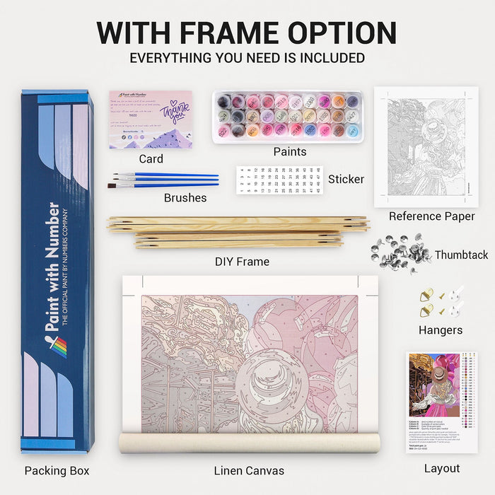 Princess Unicorn Paint By Numbers Kit With Frame