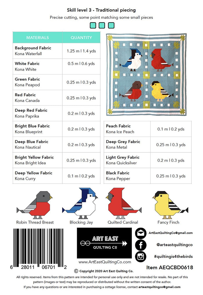 Quilting is 4 the Birds! Quilt Pattern
