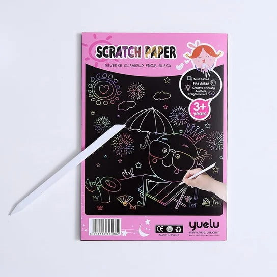 Rainbow Scratch Art Paper – Creative Kids’ Drawing & Craft Set ( Pack of 10 Pcs )