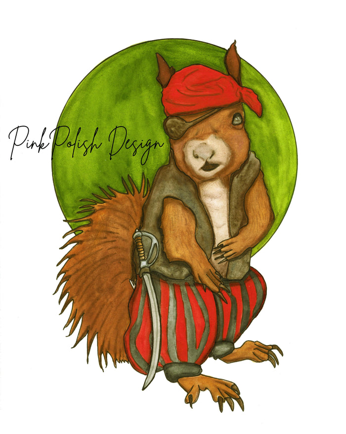 PinkPolish Design Art Prints "Rapscallion" Watercolor Painting: Art Print
