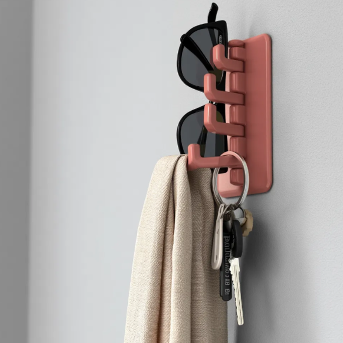 Rotatory Multi-Purpose 4-Hook with Adhesive Sticker – Kitchen & Home Use (Random color-Pack of 1)